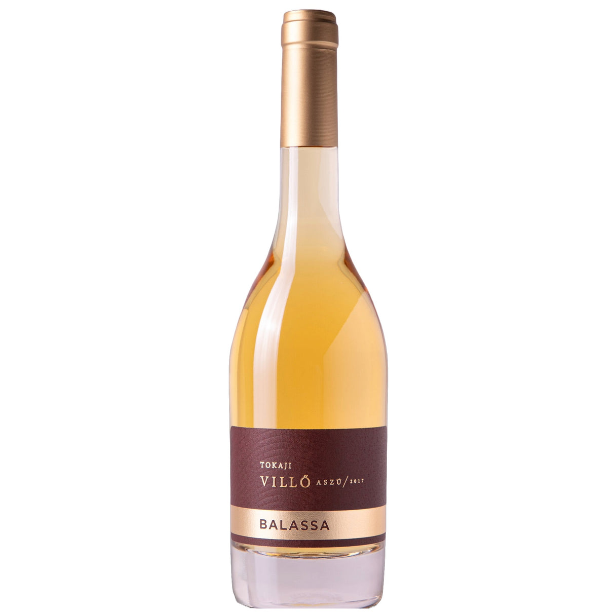 A bottle of Tokaji Aszu 6 puttonyos Hungarian dessert wine from Balassa Winery.