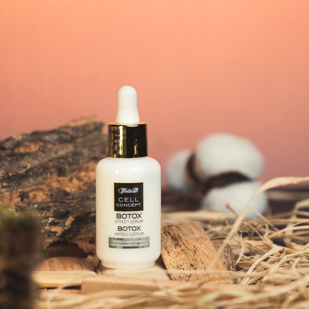 A bottle of Botox like serum, this is a liquid solution for anti-ageing.