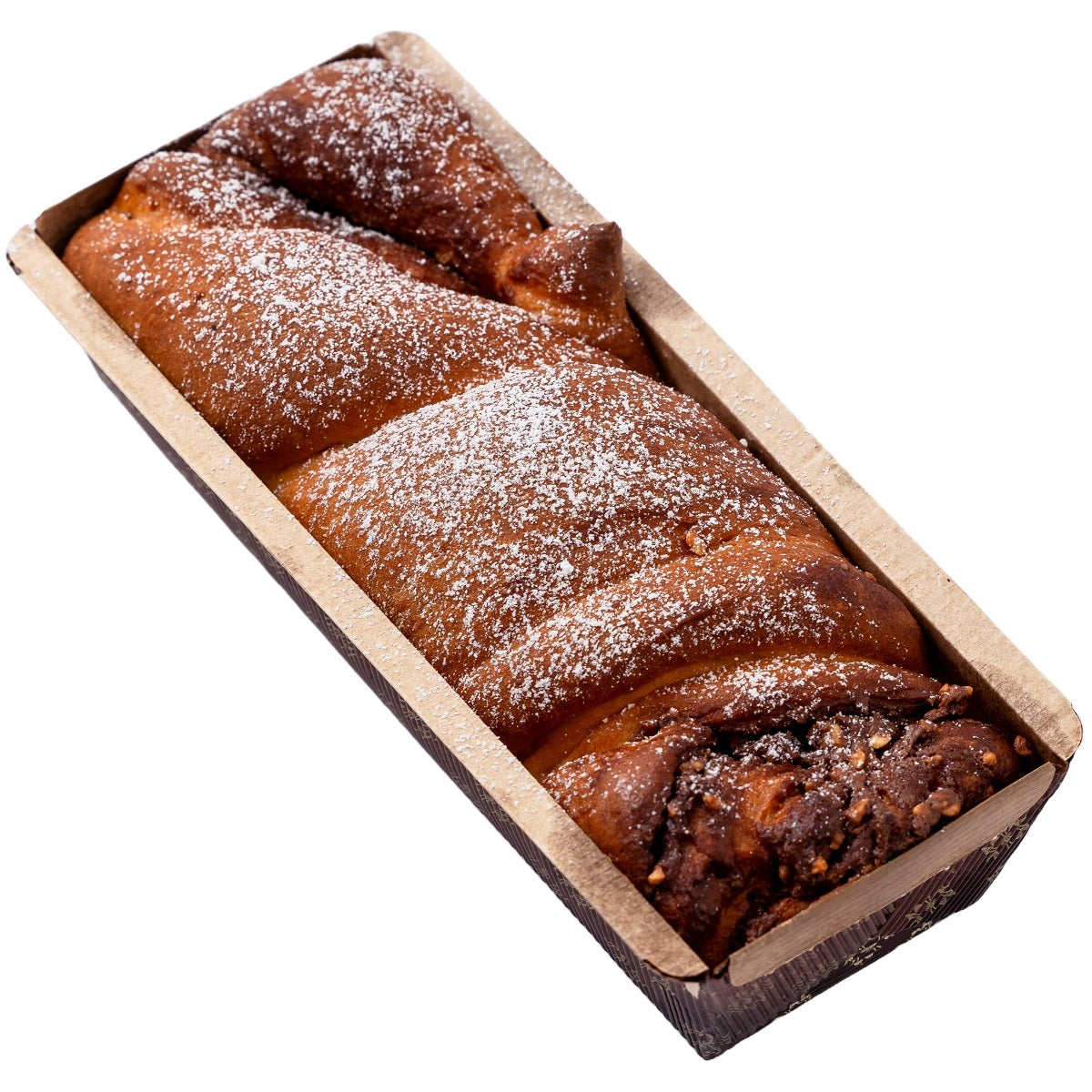A chocolate babka cake