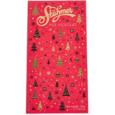 A bar of milk chocolate with a special Christmas design.