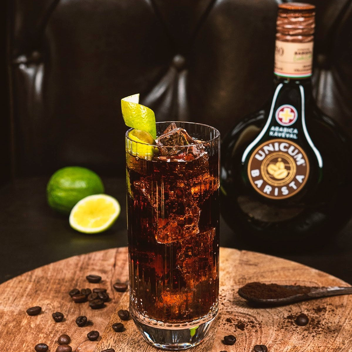 A bottle of Barista spirit, this coffee liqueur is perfect as a mixer in cocktail recipes.
