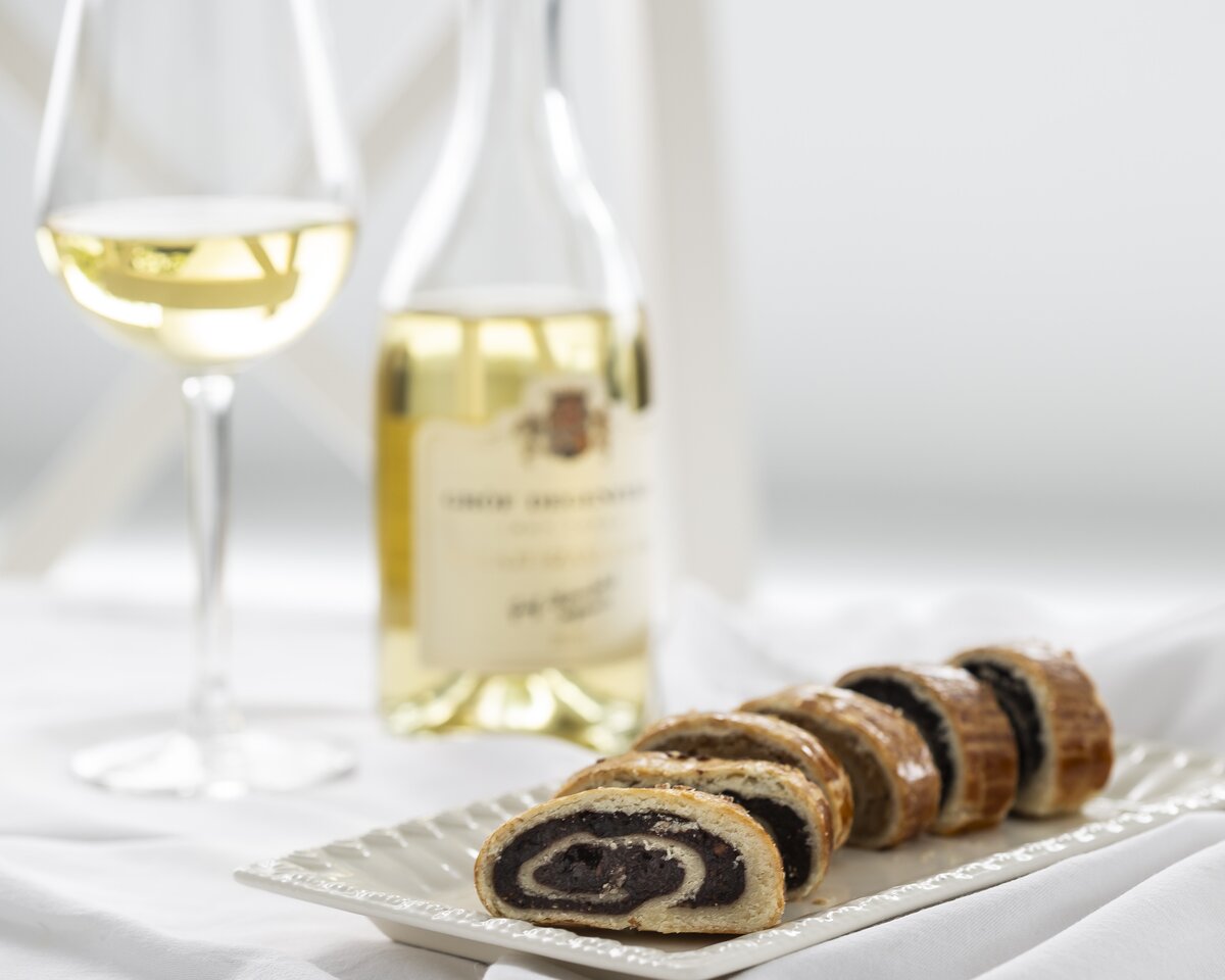 A glass of sweet wine with cake, Hungarian pudding wines are the perfect pairing for desserts.