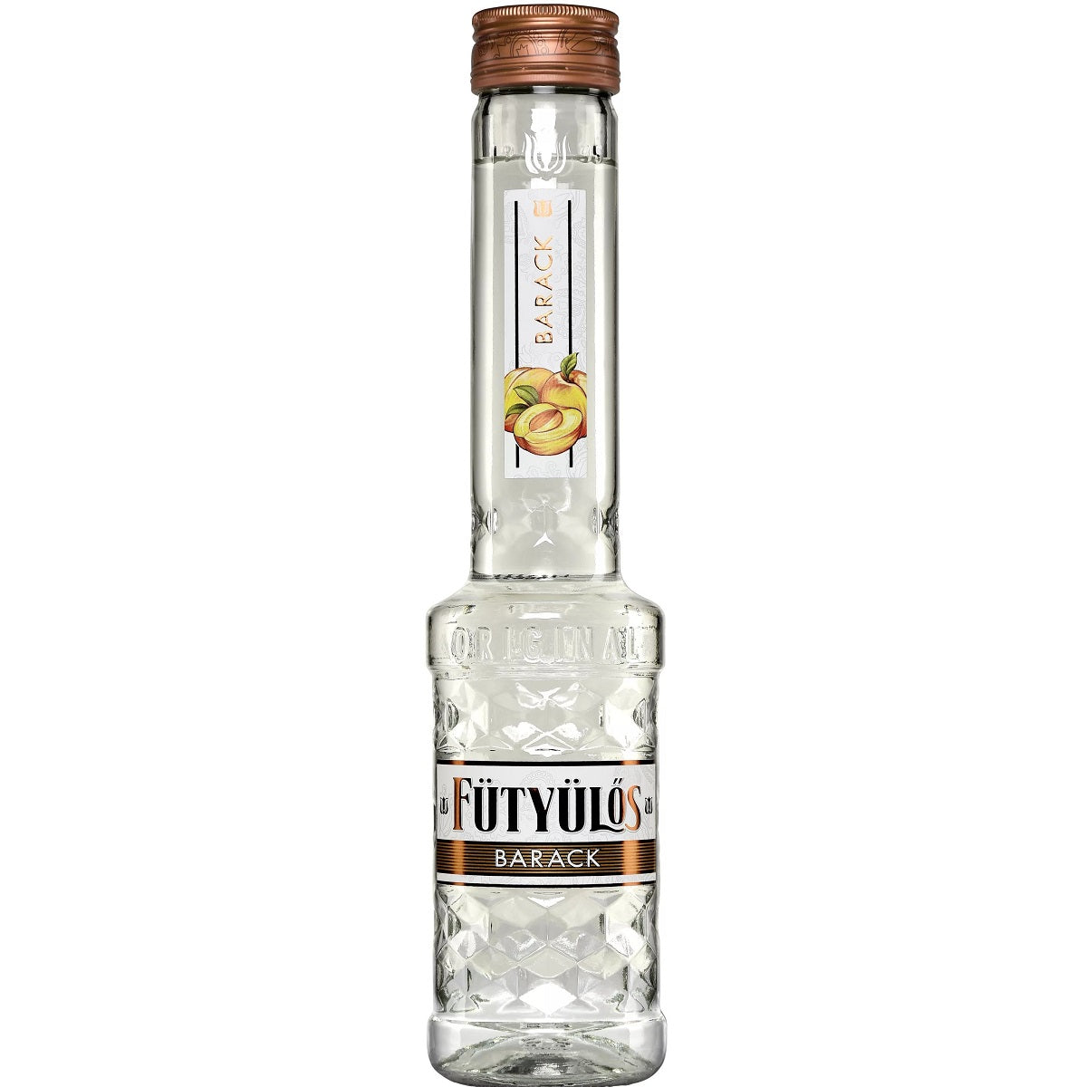 A bottle of Futyulos Barack Palinka made by the Hungarian Zwack Distillery.