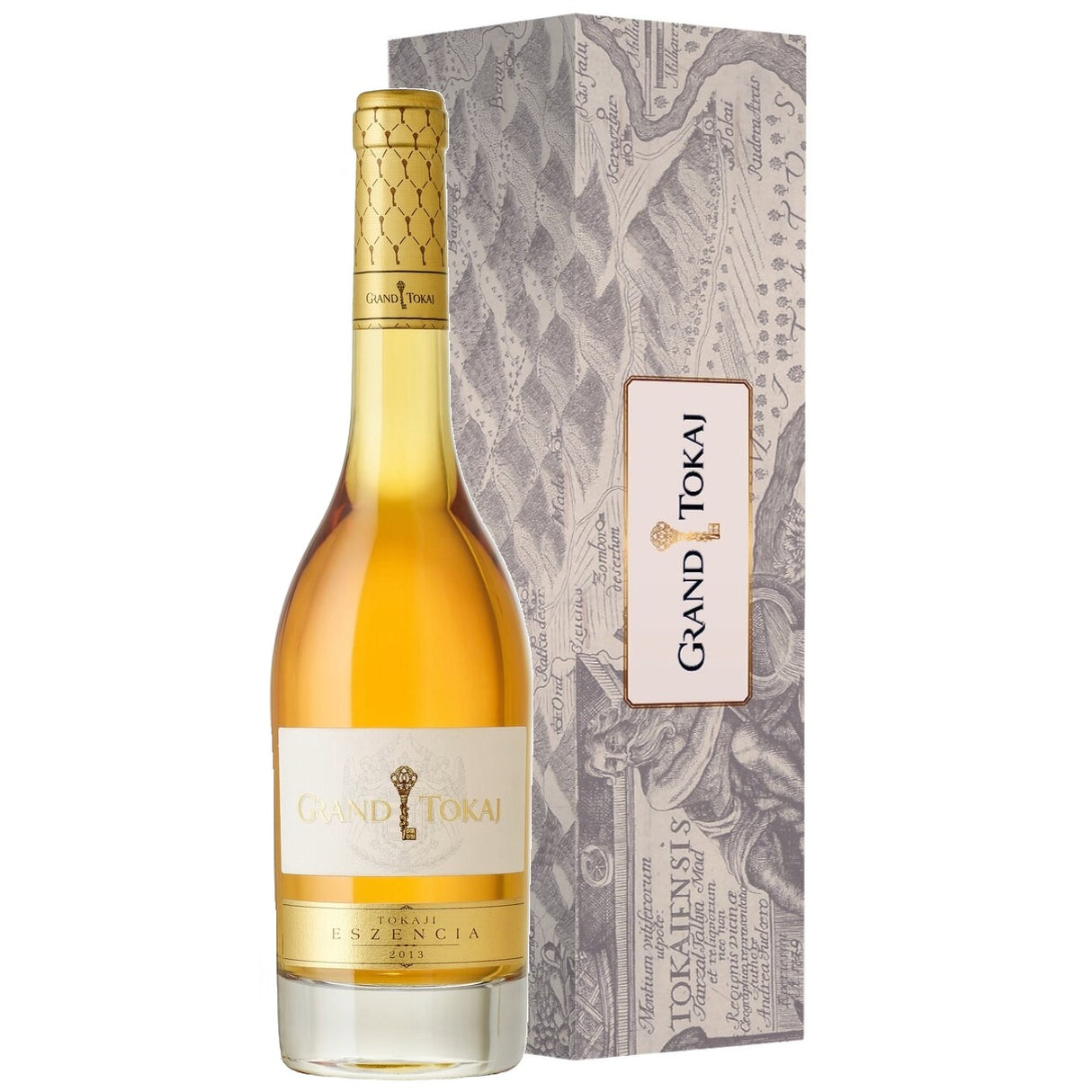 A bottle of Tokaji Eszencia Hungarian sweet wine from Grand Tokaj winery.