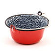 A traditional Hungarian goulash pot, this is an enamel serving cauldron best for cooking soup.