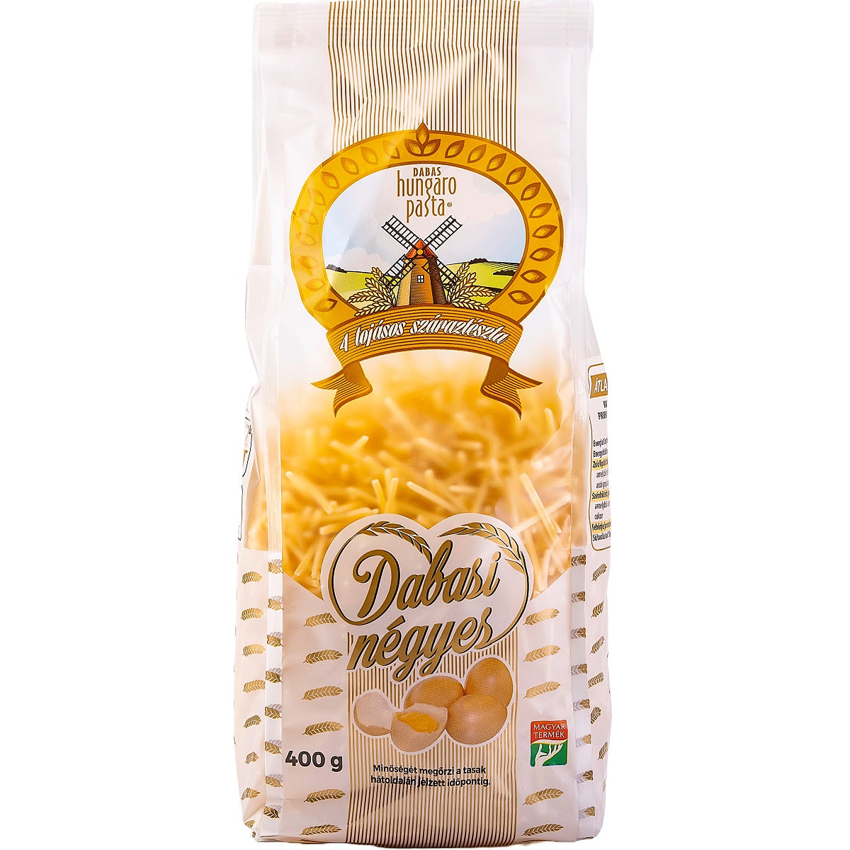 A packet of Gyufatészta Hungarian soup pasta.