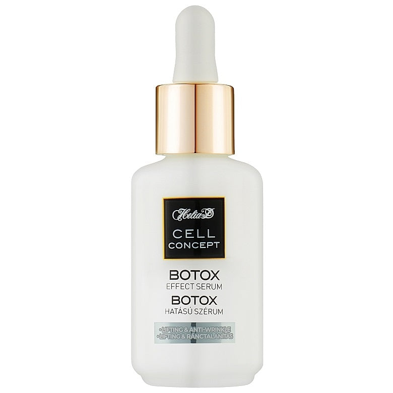 A bottle of Botox effect serum, this is a natural liquid solution for anti-ageing.
