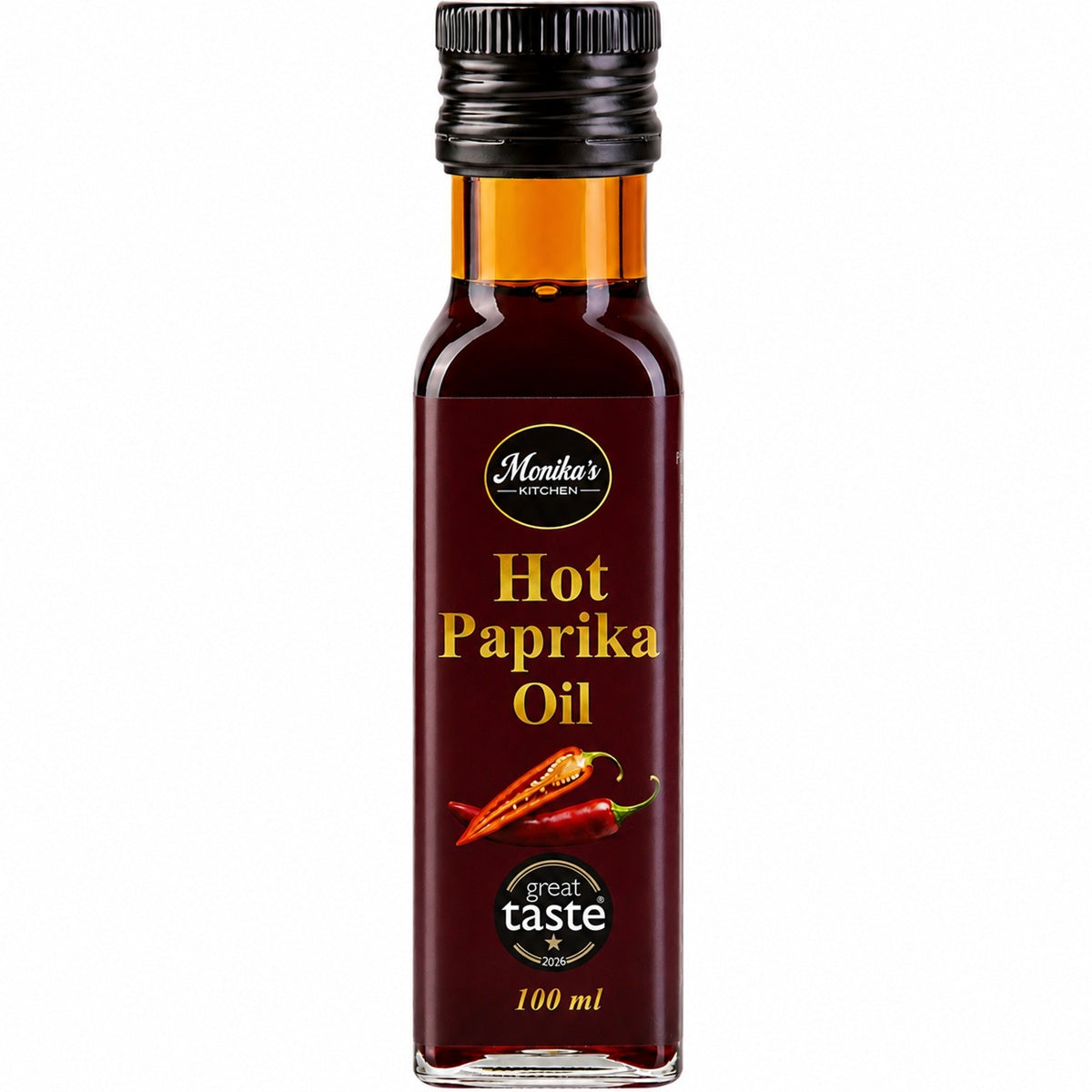 Hot paprika oil is cold-pressed from spicy paprika seeds, delivering intense, lingering heat to dishes.
