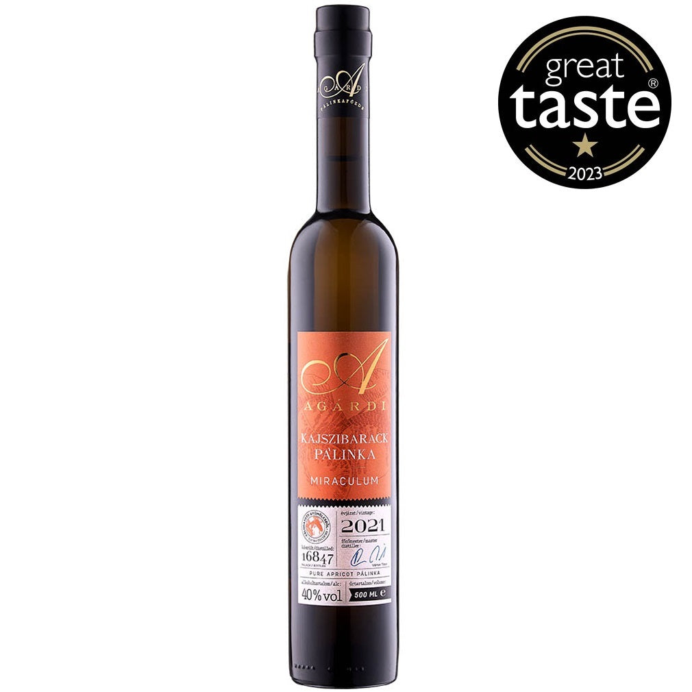 A bottle of barack pálinka, this is the best Hungarian apricot brandy.