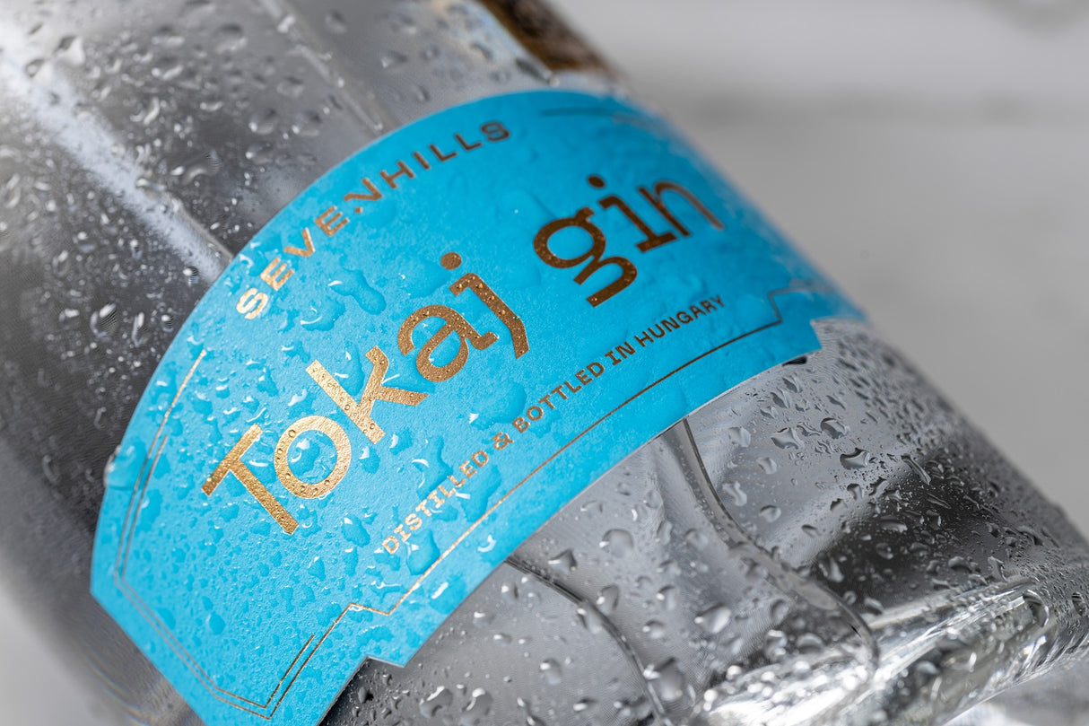 A bottle of award winning Hungarian Tokaj gin.