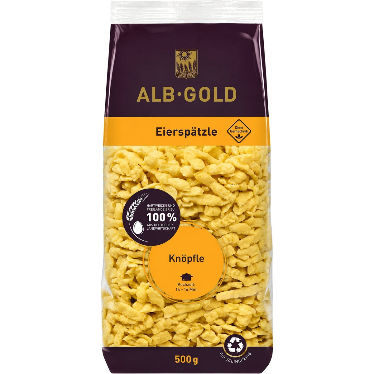 Pack of Knopfle traditional Schwabian egg noodles.