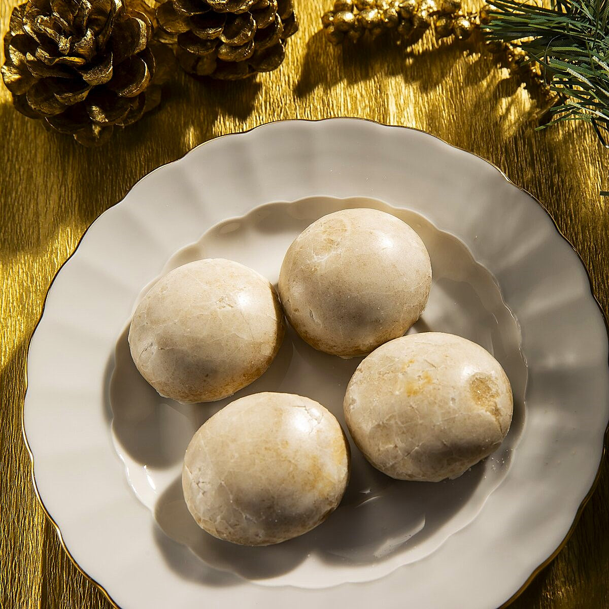 A plate of lebkuchen gingerbread biscuits made using a traditional recipe.