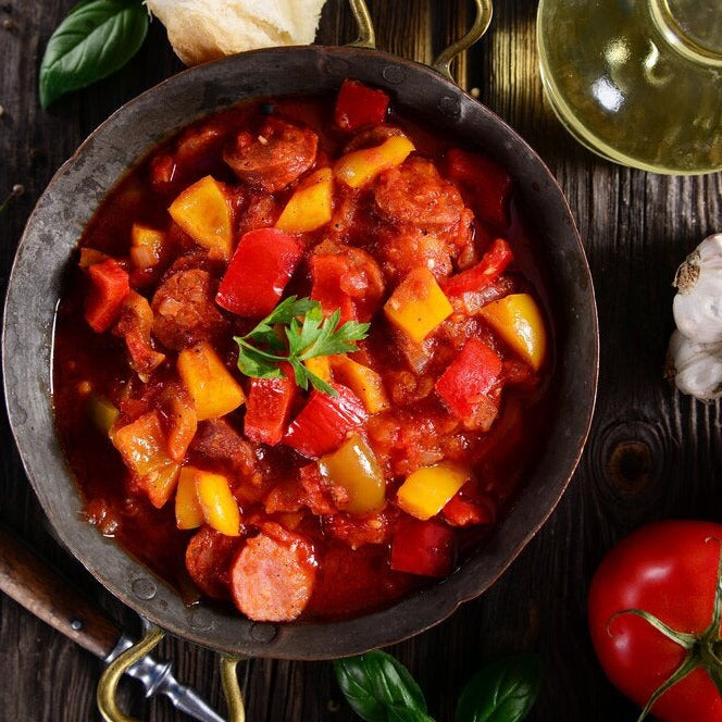 Lecsó is a Hungarian ratatouille recipe for cooking a traditional tomato and red pepper stew.