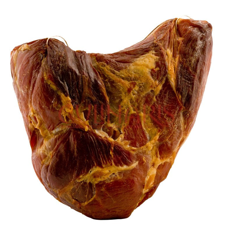 A piece of mangalitza ham from Hungarian mangalitsa meat.