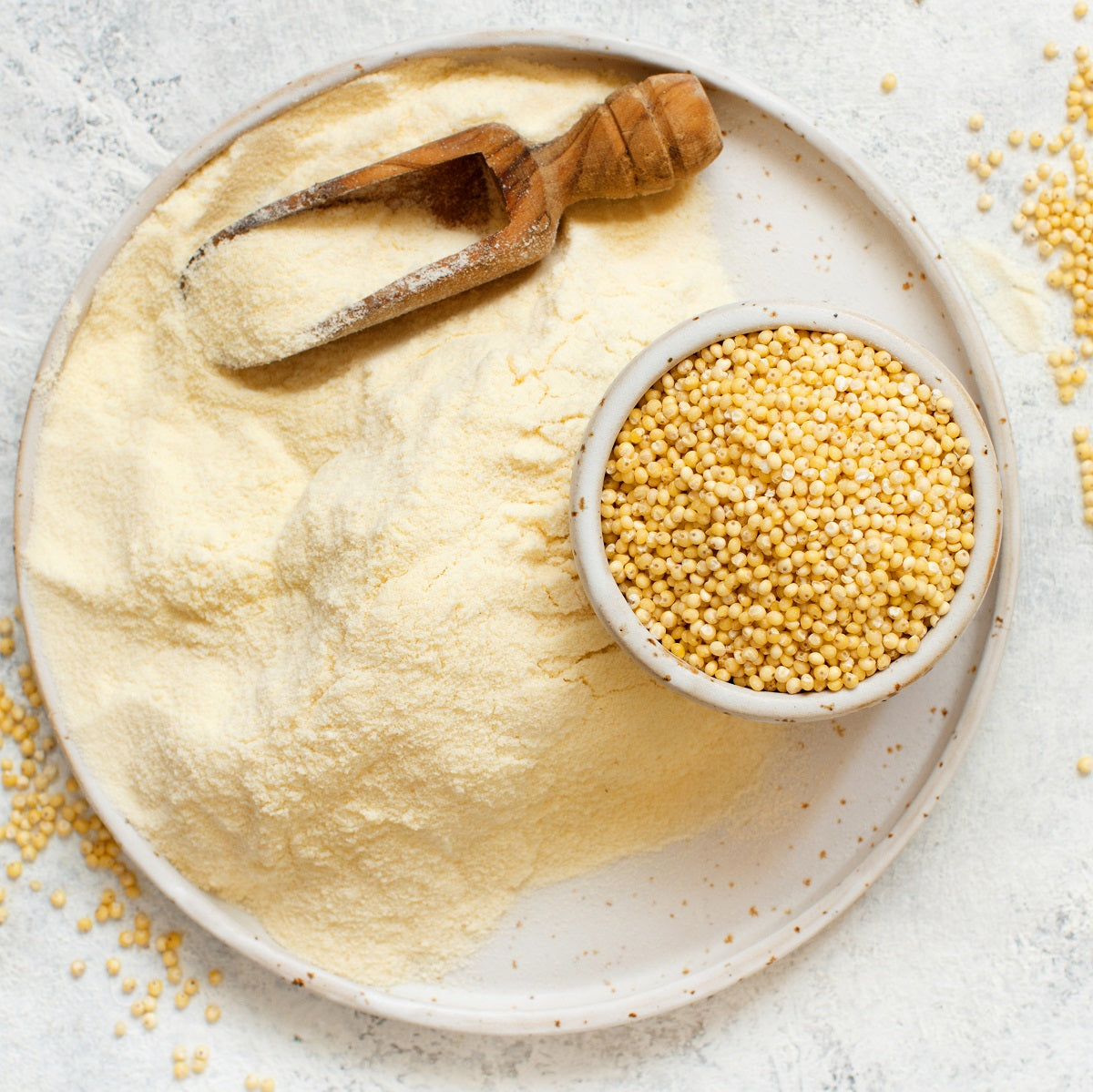 Millet flour is a healthier gluten-free alternative to wheat flour from ground millet with a range of nutritional benefits.