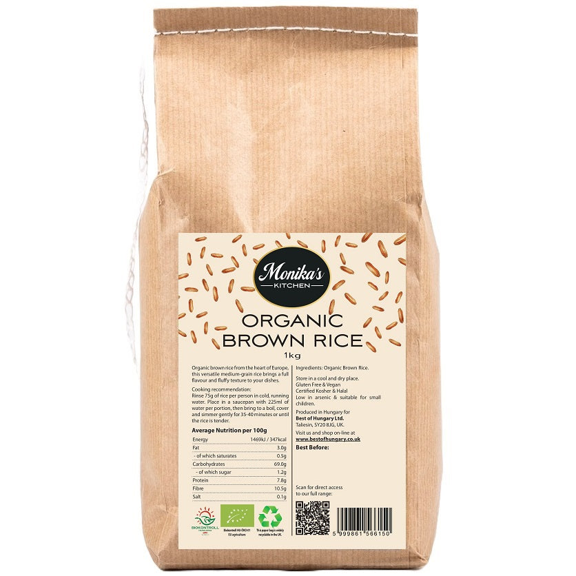 Organic brown rice from the best quality gluten-free wholegrain rice, it is easy to cook and is rich in fibre and protein.