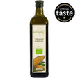 A bottle of organic corn oil, a healthy cold-pressed vegetable oil best used for cooking and frying.