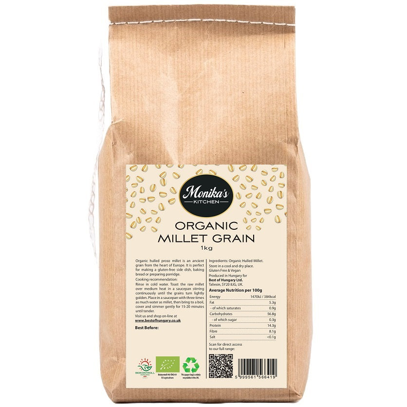 Organic hulled proso millet is an ancient grain and a healthy gluten-free ingredient rich in fibre and protein.