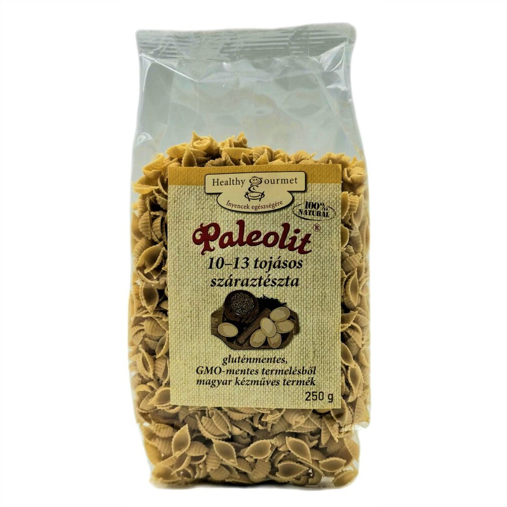 A pack of sesame paleo pasta, these are gluten-free conchiglie noodles high in protein.