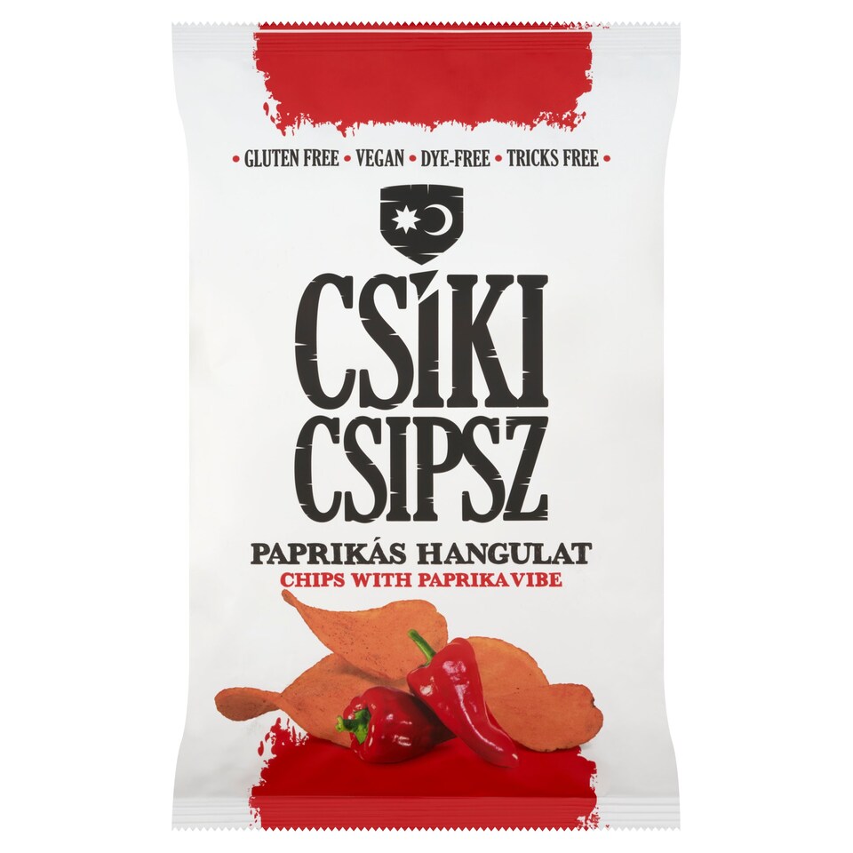 A packet of crunchy potato crisps flavoured with paprika powder.