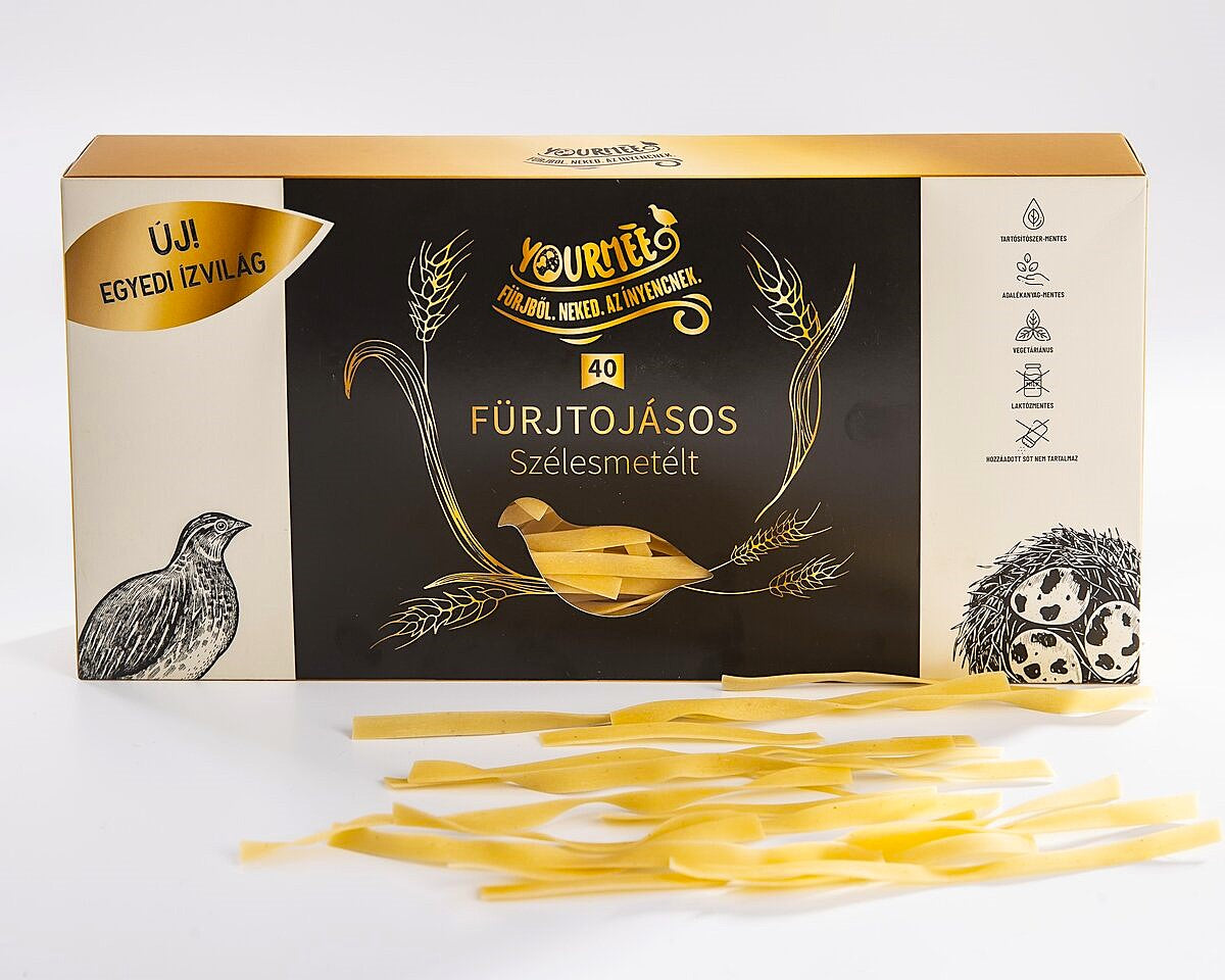 Tagliatelle pasta made with fresh quail eggs.