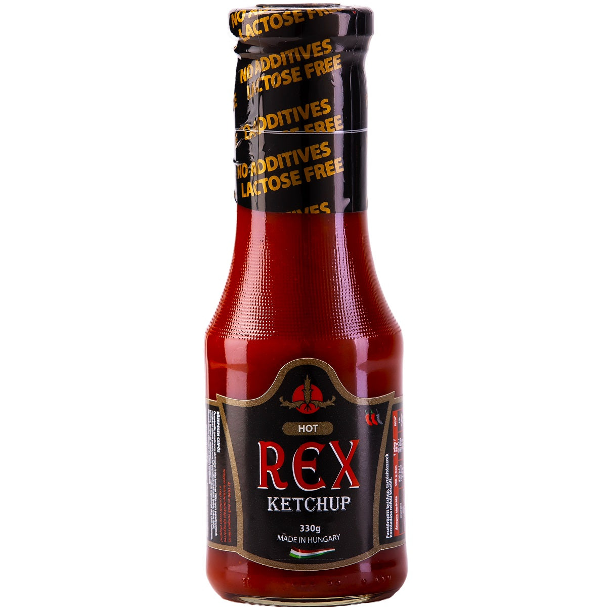 A jar of spicy ketchup made with Habanero chili pepper sauce for a fiery hot condiment.