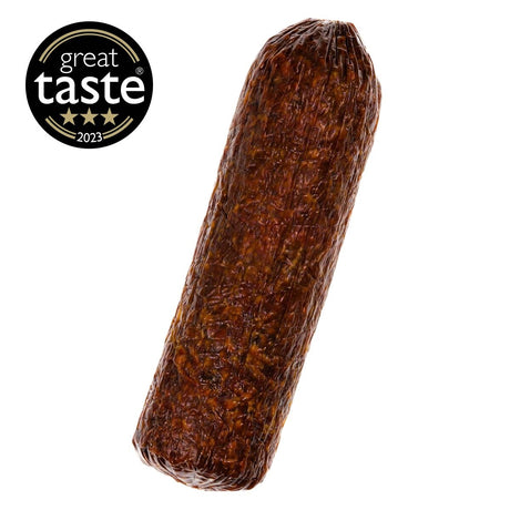 A spicy venison salami, this premium charcuterie is made with free-range venison meat and hot paprika.