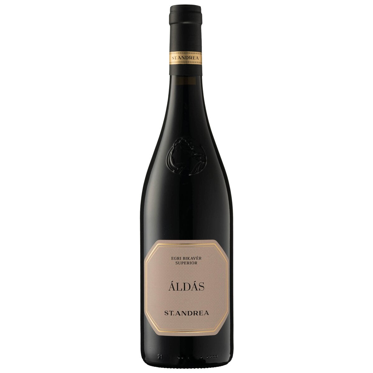A bottle of Áldás Egri Bikavér Superior, this is a Hungarian Bull's Blood red wine from St Andrea Winery.
