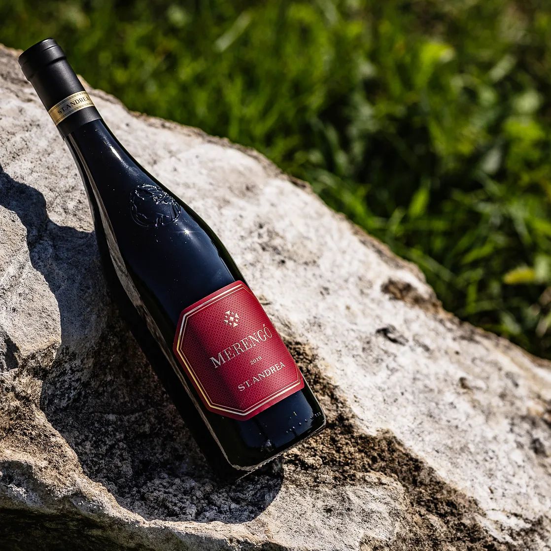 A bottle of Merengő Egri Bikavér, this is a Hungarian Bull's Blood dry red wine from St Andrea Winery.