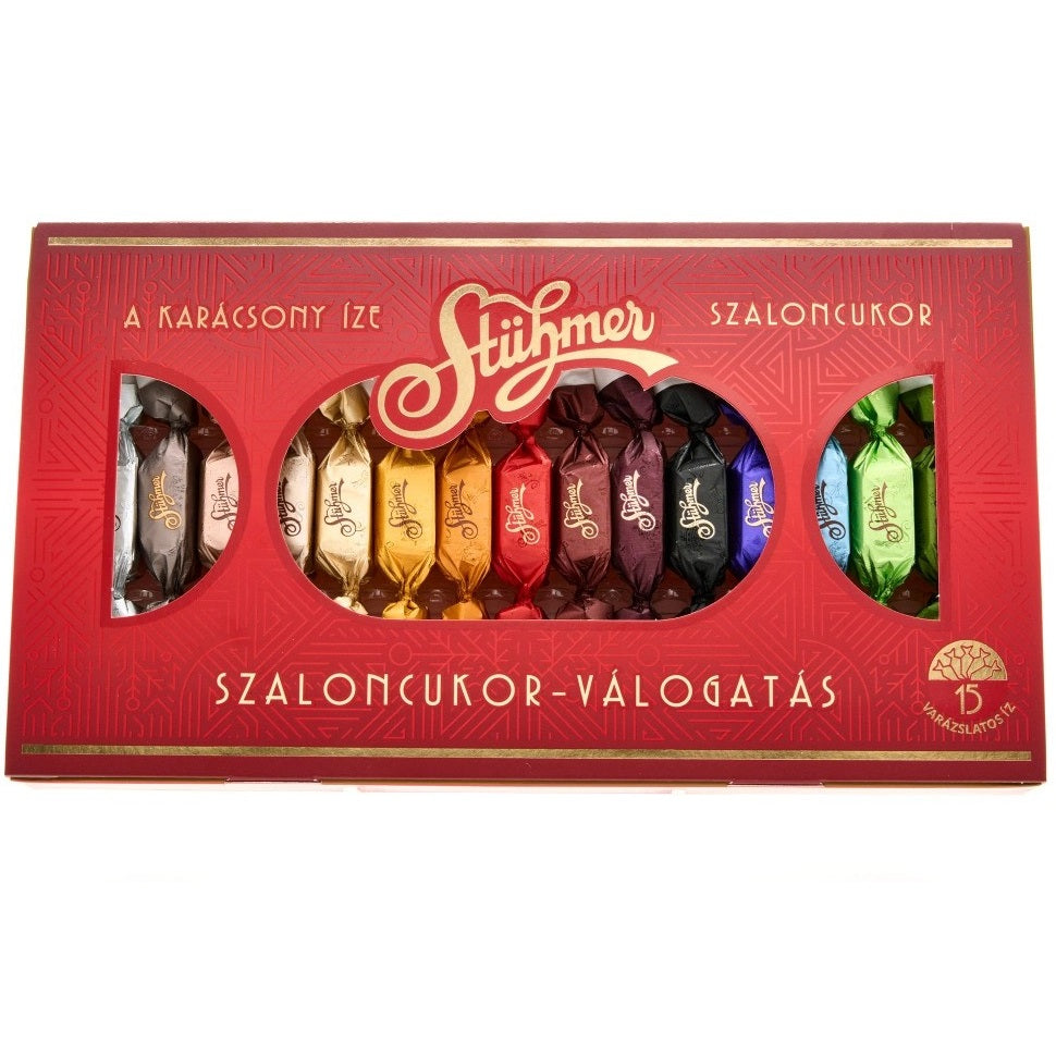 A selection box of Szaloncukor Hungarian Christmas chocolates by Stühmer.