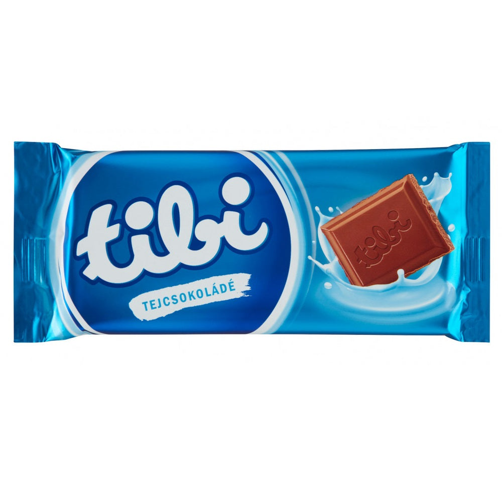 A bar of Tibi Csoki Hungarian milk chocolate.