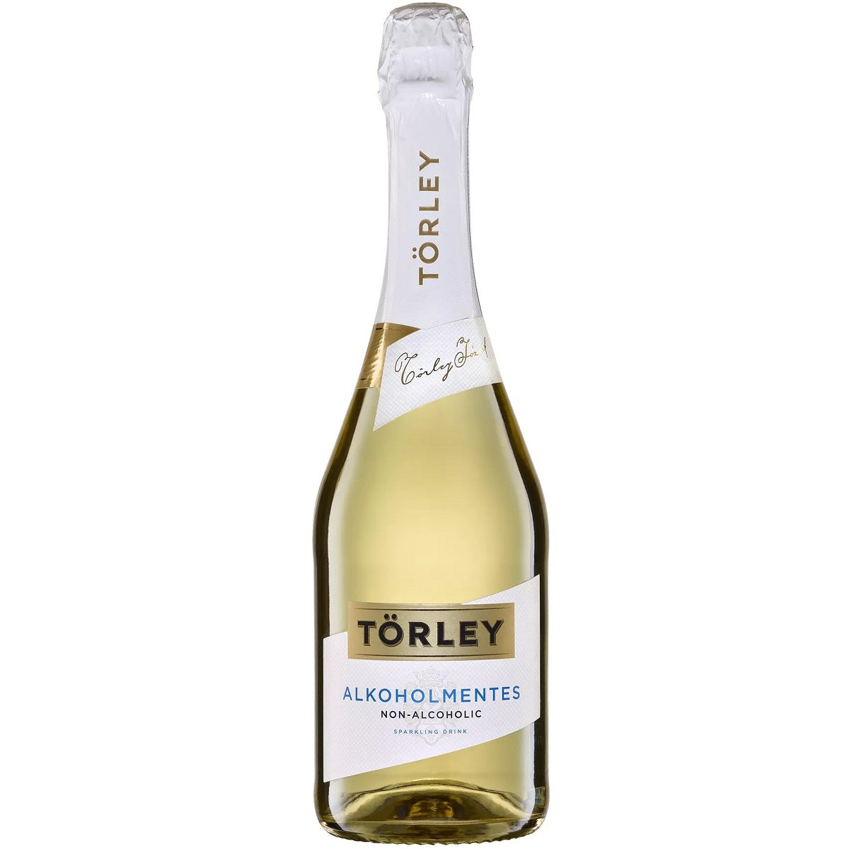 A mini bottle of Torley's non-alcoholic sparkling wine.