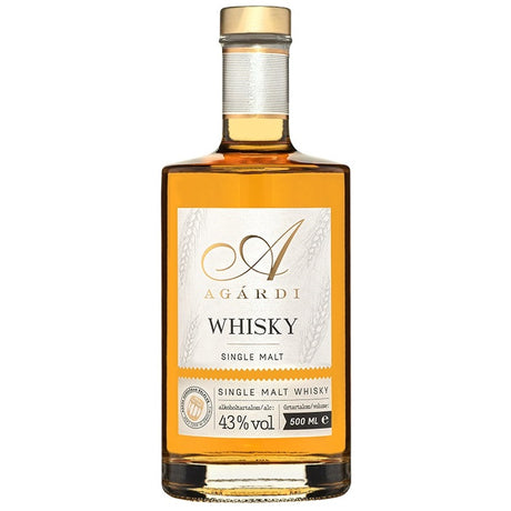 A bottle of Hungarian single malt whiskey from the Agárdi distillery.