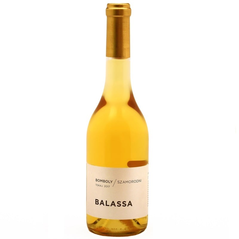 A vineyard-selection Tokaji Szamorodni Hungarian sweet wine from Balassa Winery.