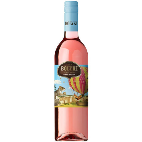 A bottle of Hungarian dry rosé wine from Bolyki Winery.