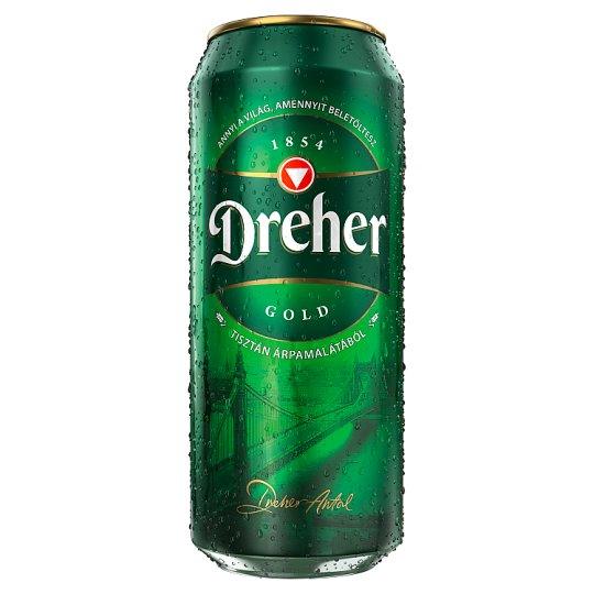 A can of Dreher Gold beer, the most popular Hungarian Pilsner-style lager brewed in Budapest.