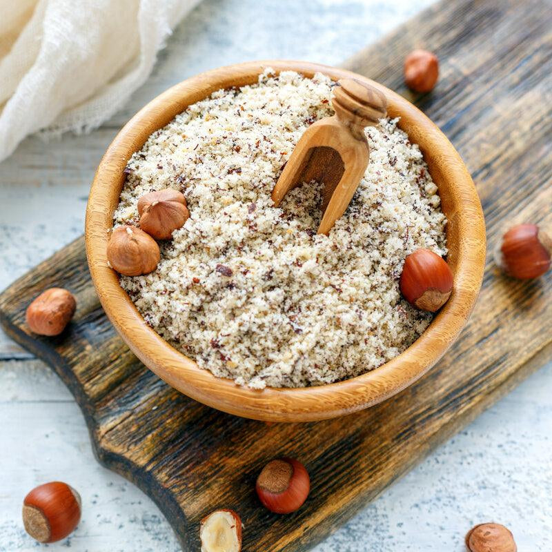 Ground hazelnut flour is gluten-free flour best used for baking vegan cookies and cake recipes.