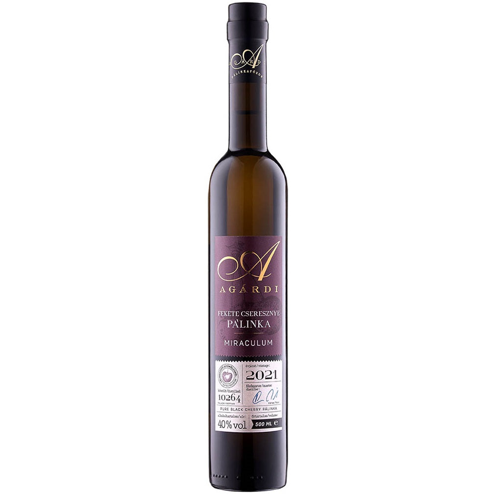 A bottle of cseresznye pálinka, this is the best Hungarian cherry brandy.