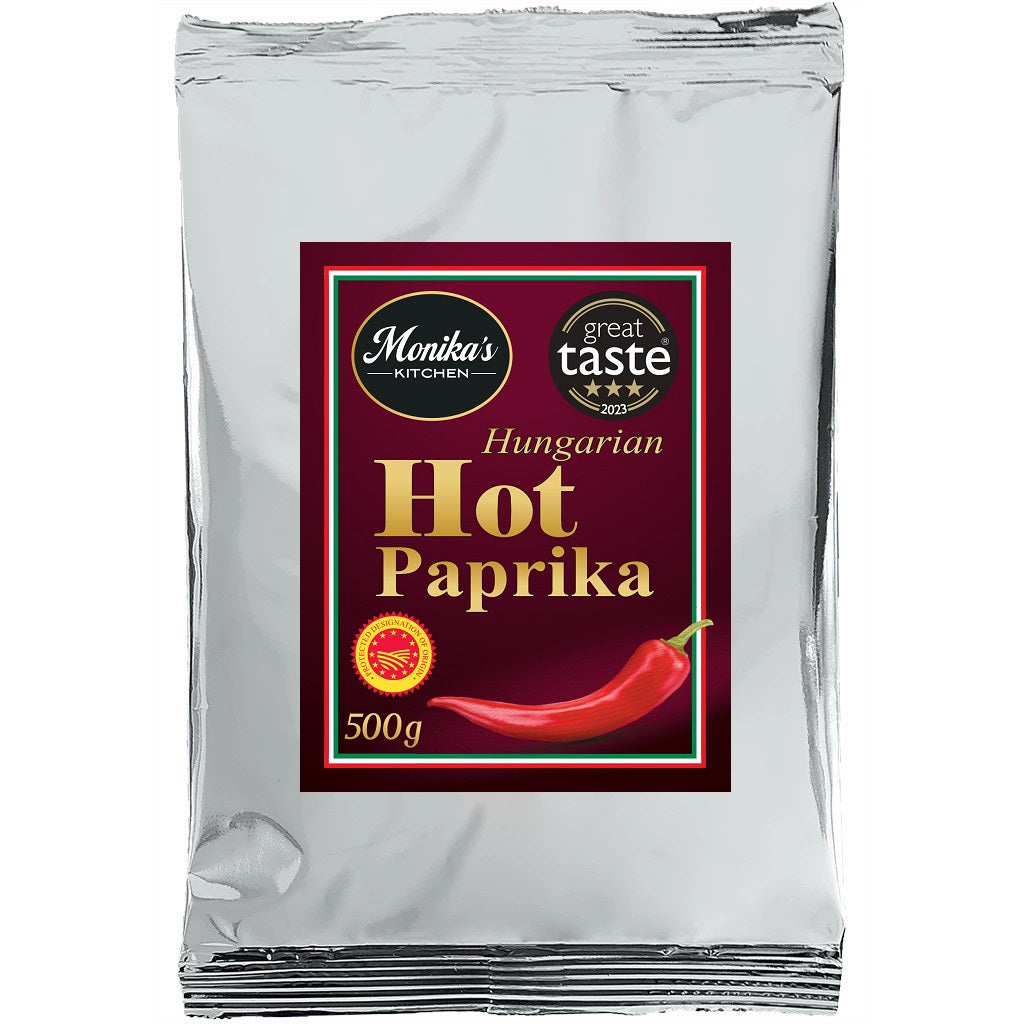 A large pack of Hungarian hot paprika.