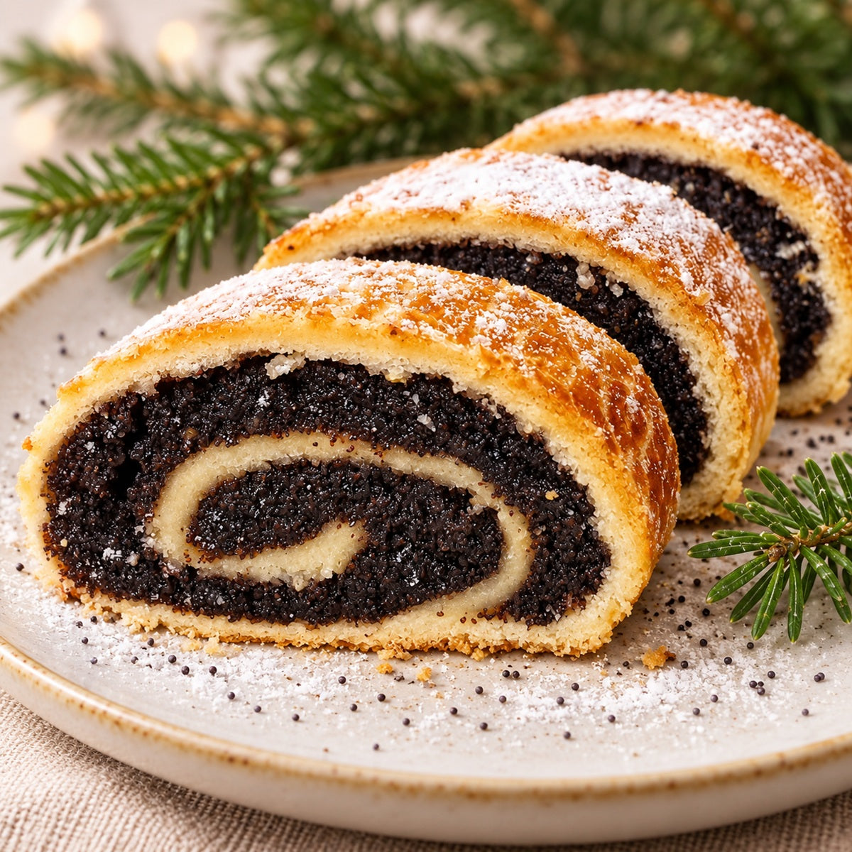 Mákos beigli is a Hungarian poppy seed cake recipe with a filling of ground poppy seeds and golden raisins.