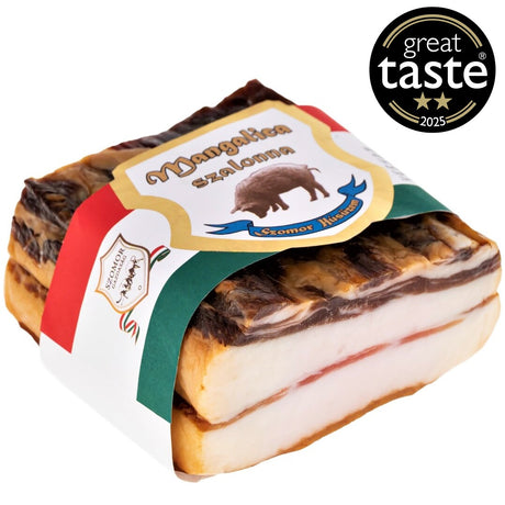 Mangalitsa pancetta bacon from the best dry-cured and cold-smoked Hungarian pork belly meat.
