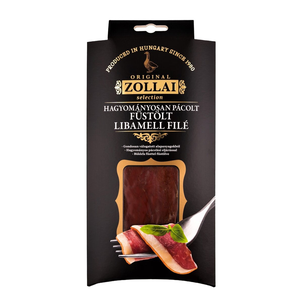 A pack of smoked goose breast fillet from premium goose meat.