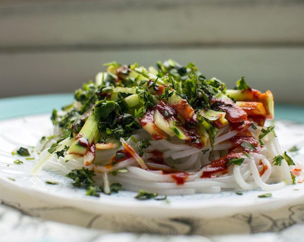 A spicy Asian stir-fry recipe made with hot chili seed oil.