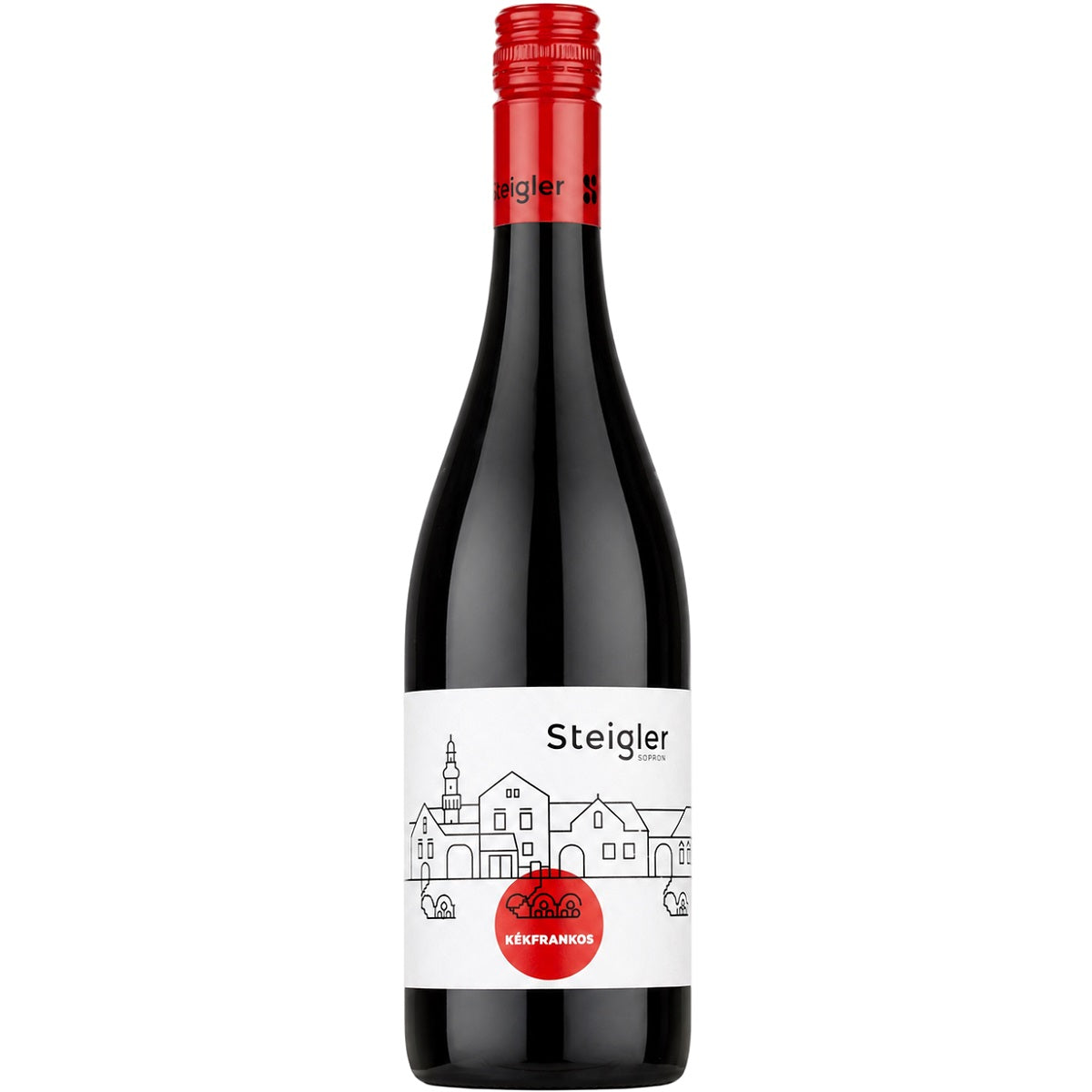 A bottle of Soproni Kékfrankos, this is a Hungarian organic dry red wine from Blaufränkisch grape by Steigler Winery.