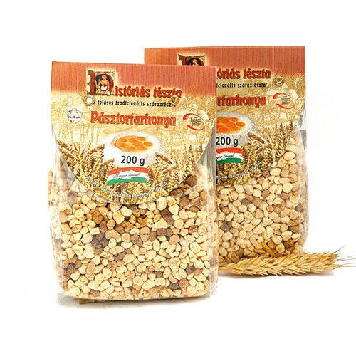 Tarhonya pasta is a traditional Hungarian egg barley noodle.