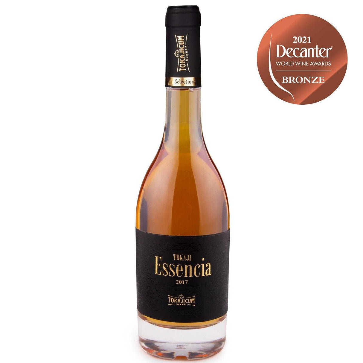 A bottle of Tokaji Essencia Hungarian sweet dessert wine from Tokajicum Winery.