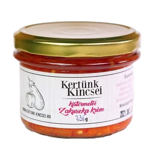 A jar of Zakuszka, a Hungarian vegetable Ajvár spread.