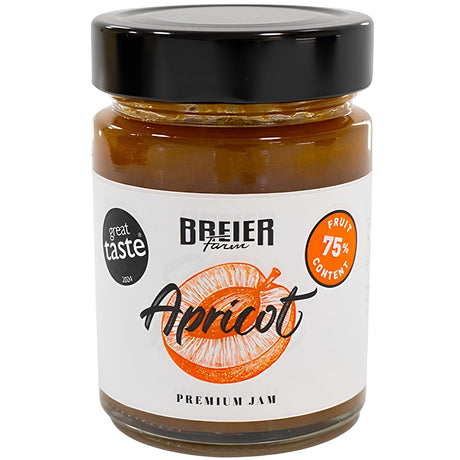 Jar of apricot jam, this is the best Hungarian sárgabarack lekvár from fresh fruit.