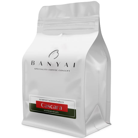 A pack of cascara coffee cherry tea made from the sun dried outer skins of coffee cherries.