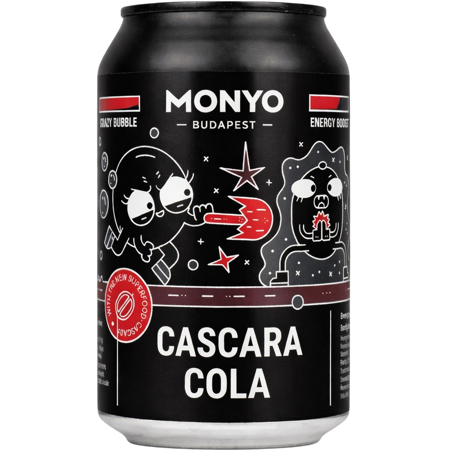 Can of cascara cola, a sparkling drink made with dried coffee cherry husks.